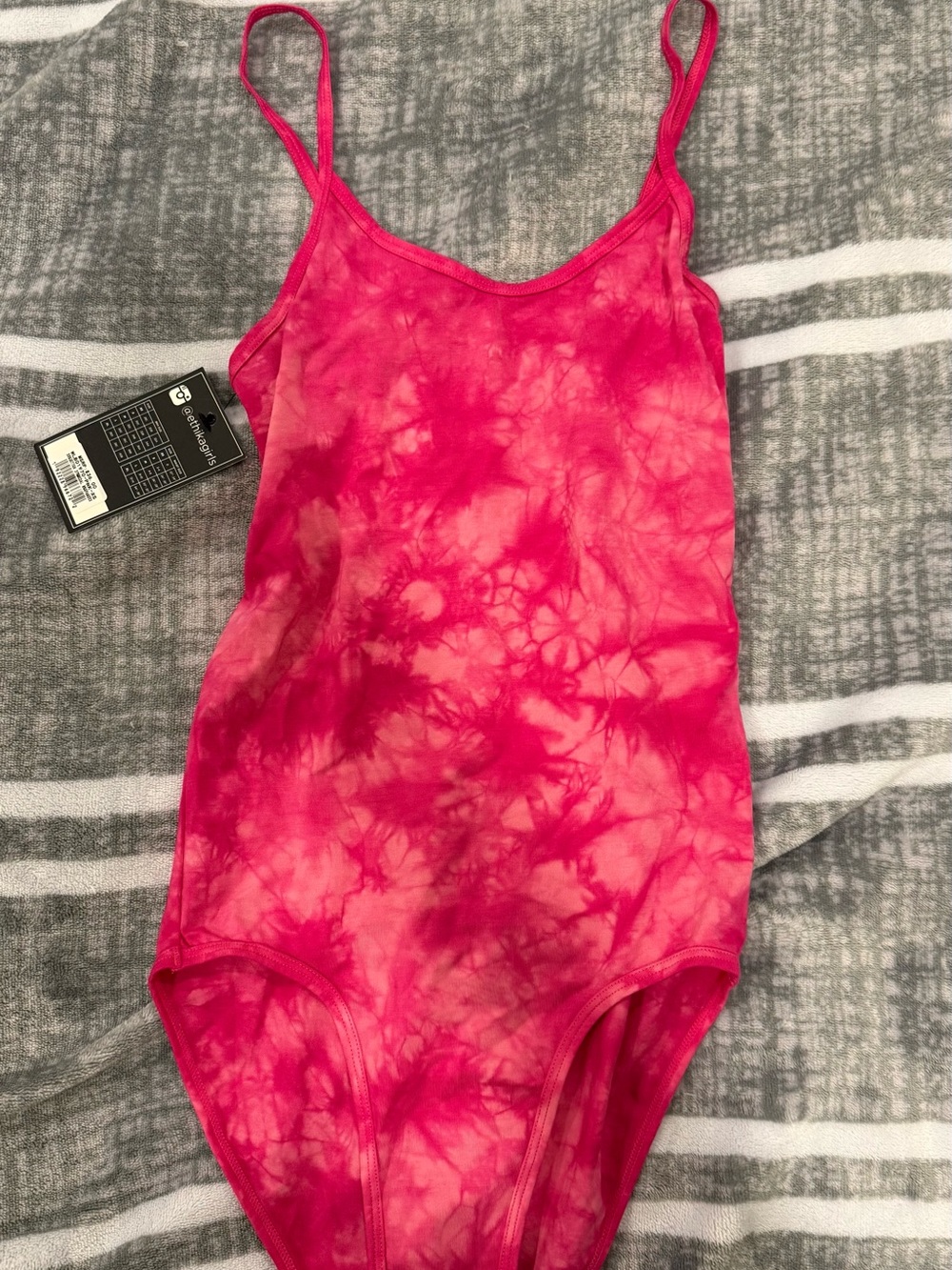ethika Women’s Hot Pink Tie-Dye One-Piece Bodysuit